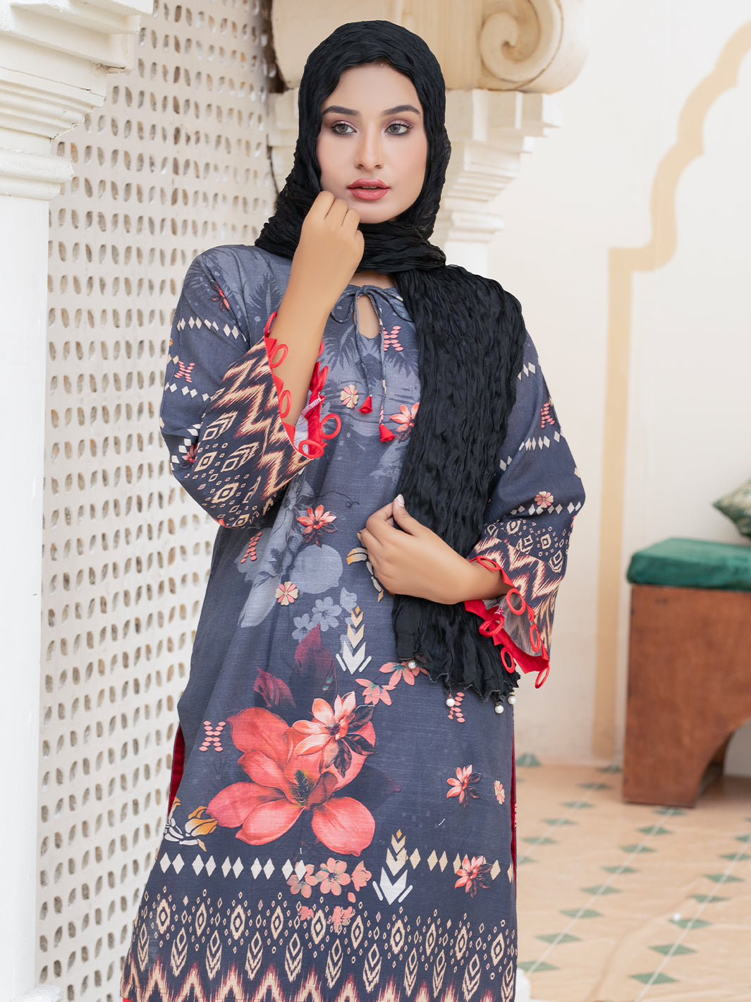 Digital Printed Slub Khaddar Shirt