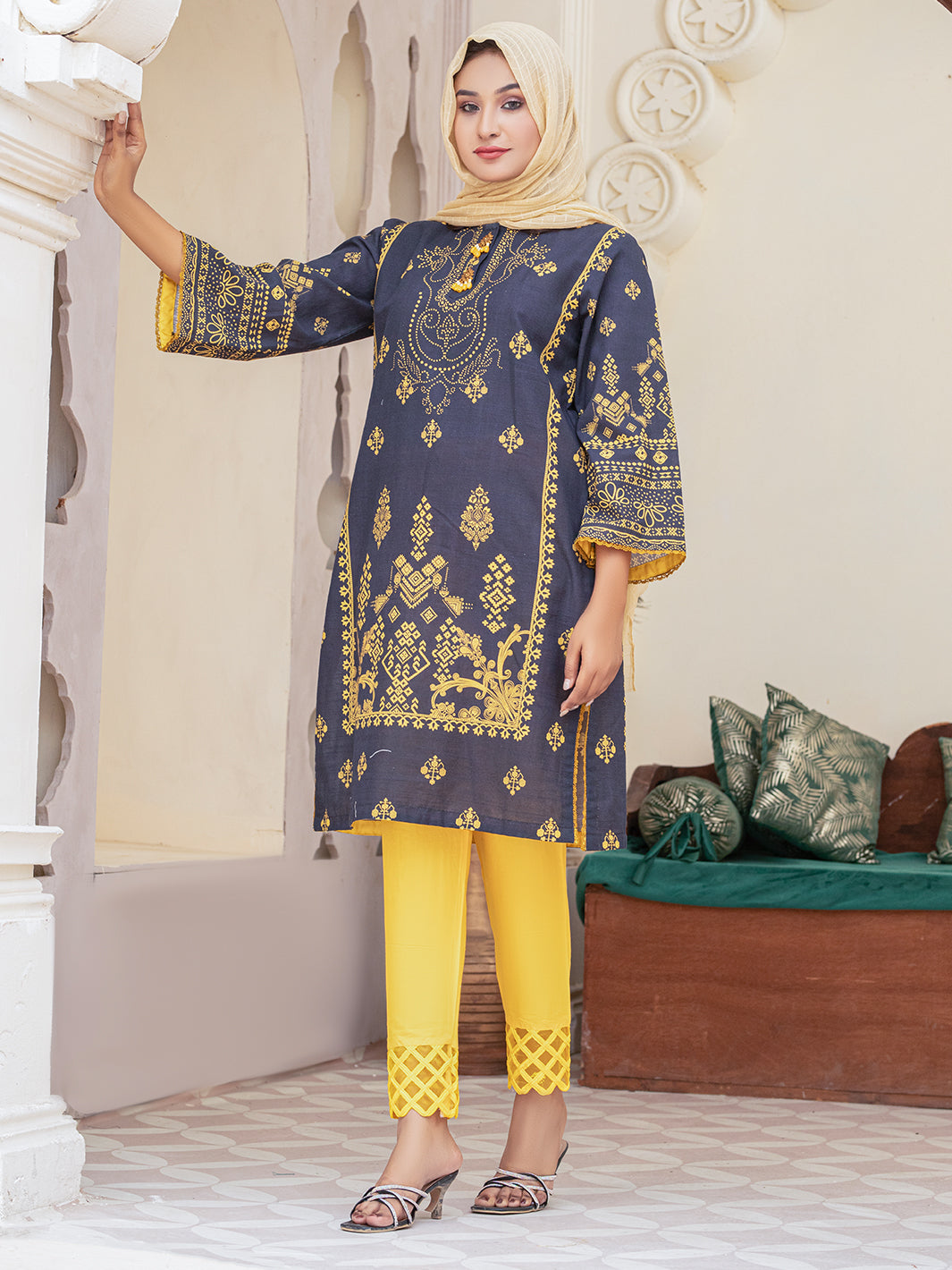 Digital Printed Slub Khaddar Shirt