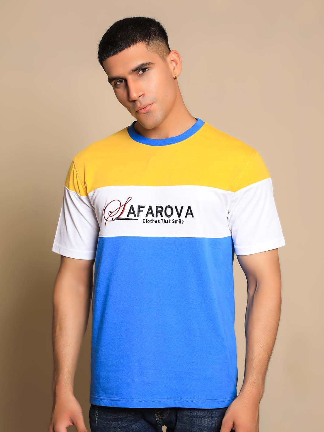 Multi Color Crew Neck Short Sleeve Designer Men's T-Shirt