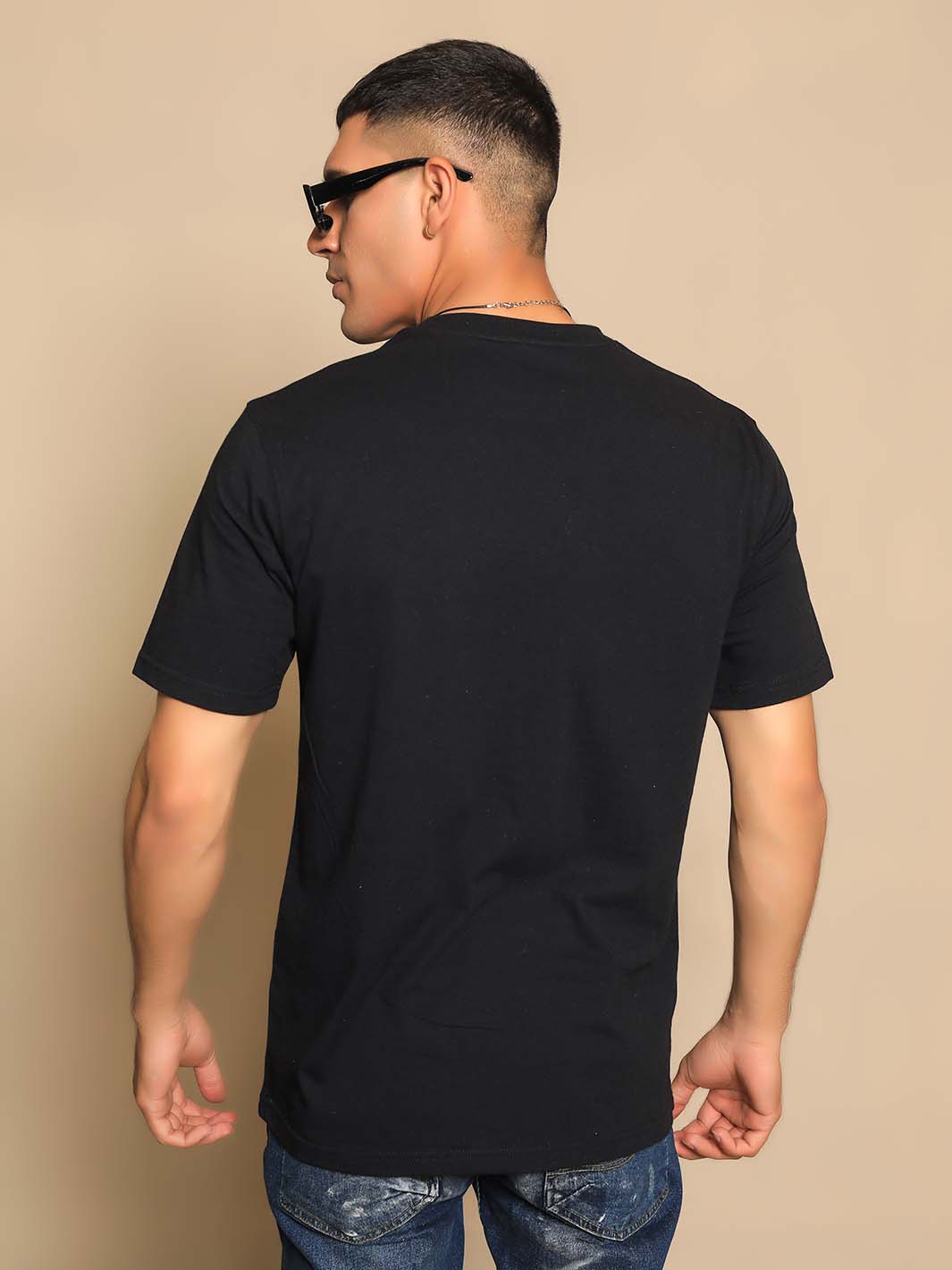 Black Crew Neck Short Sleeve Men's T-Shirt