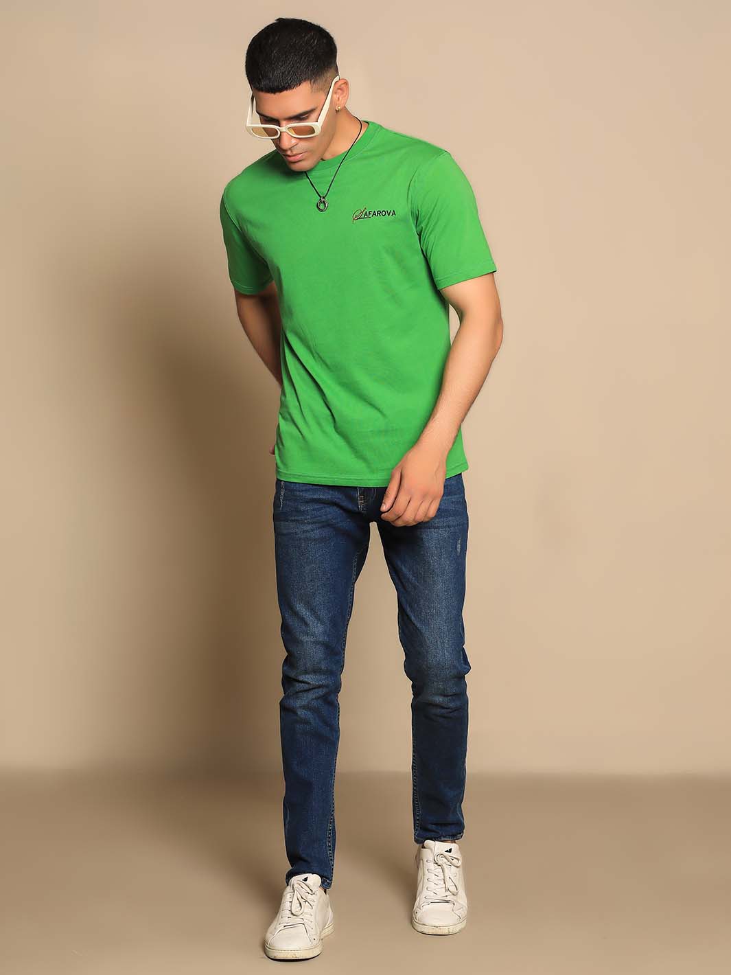 Green Crew Neck Short Sleeve Men's T-Shirt