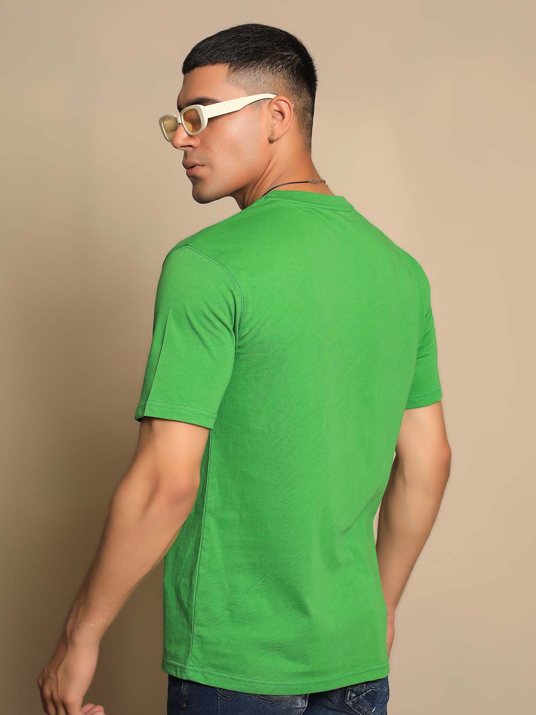 Green Crew Neck Short Sleeve Men's T-Shirt