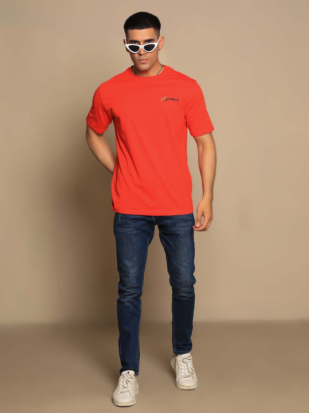 Red Crew Neck Short Sleeve Men's T-Shirt