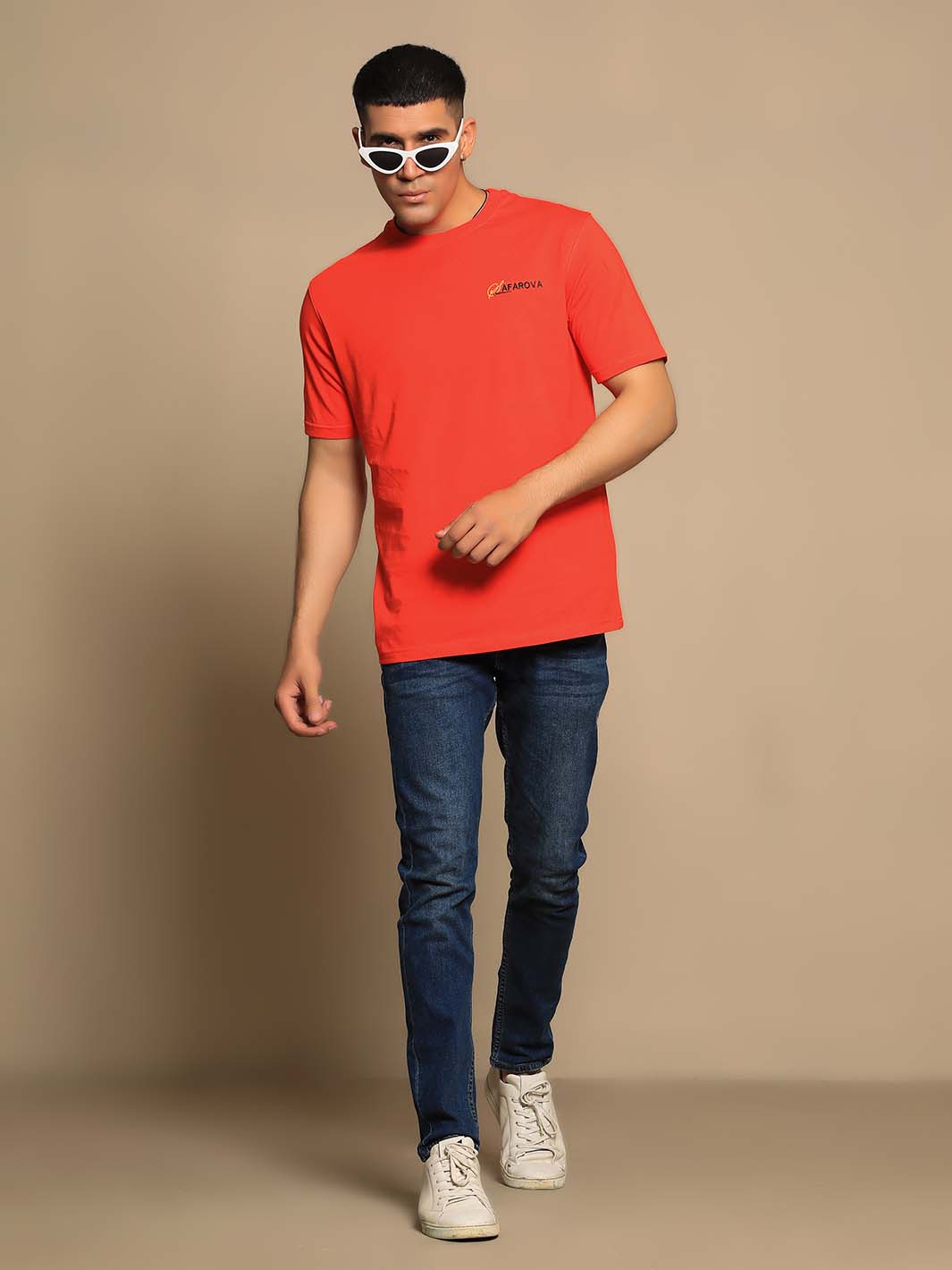 Red Crew Neck Short Sleeve Men's T-Shirt