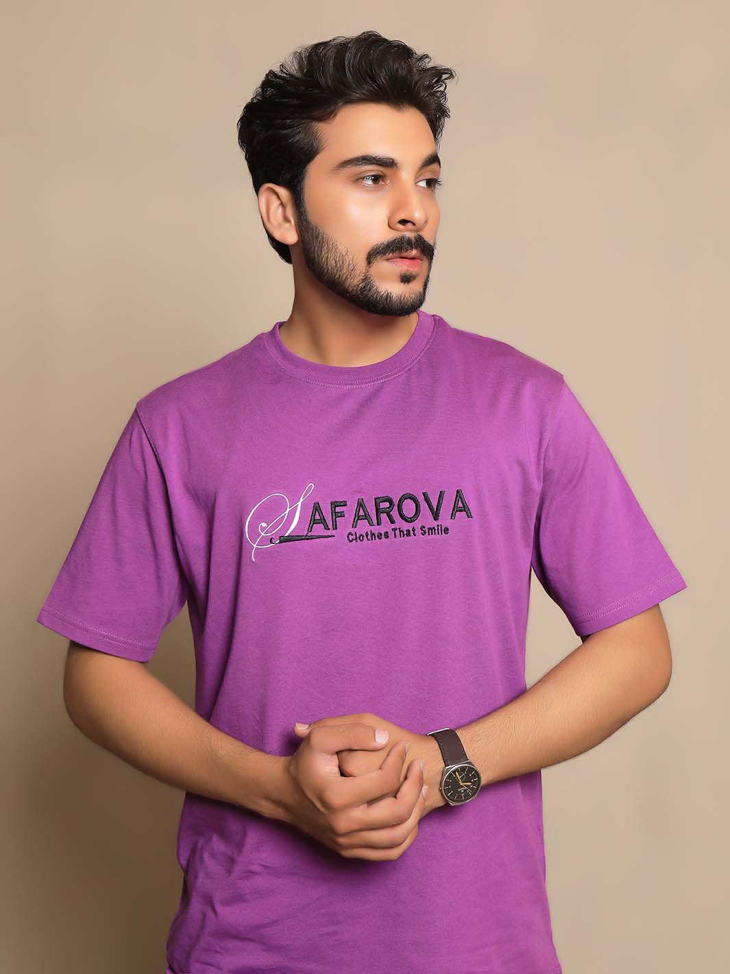 Dark Purple Crew Neck Short Sleeve Men's T-Shirt