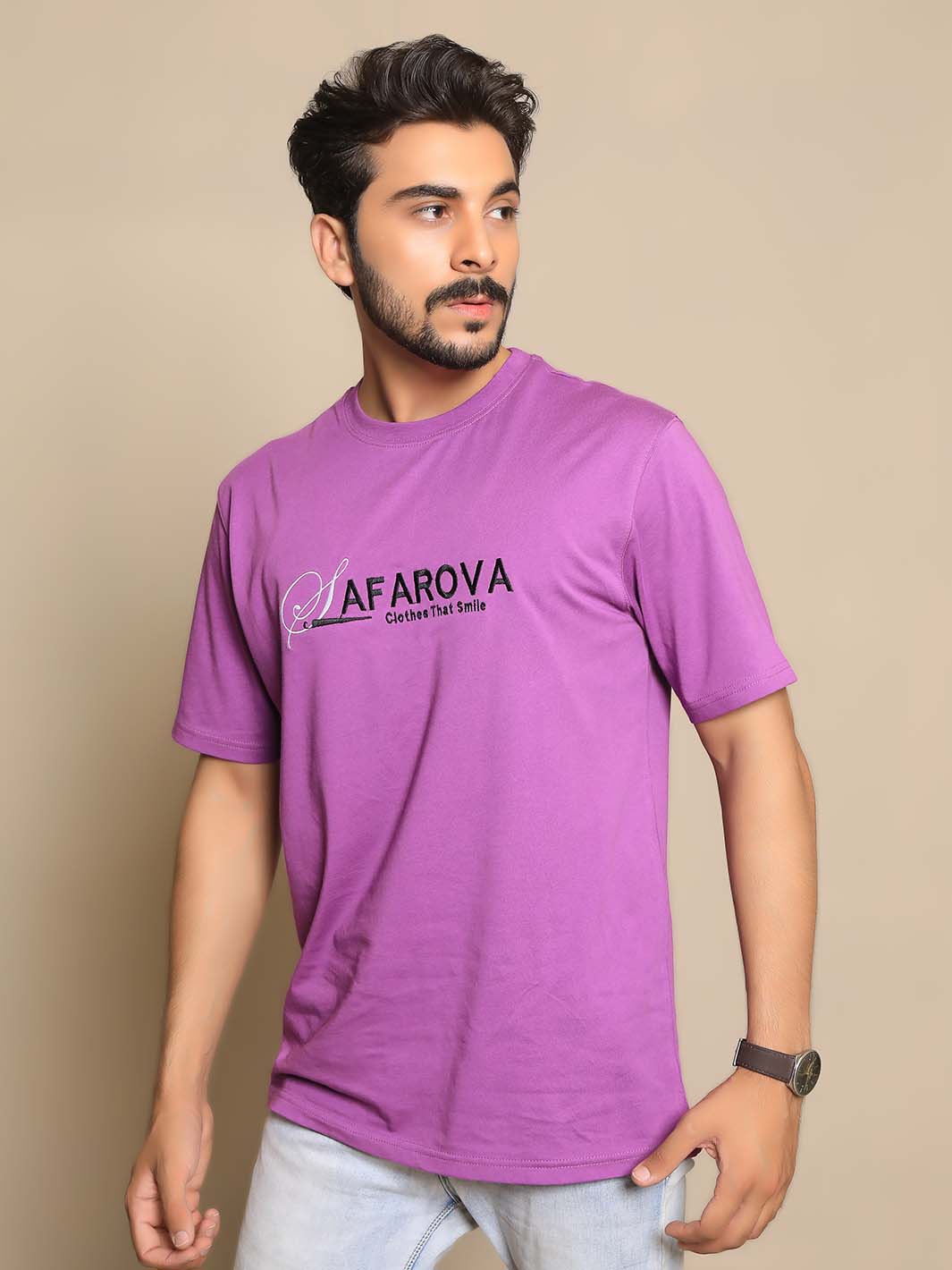 Dark Purple Crew Neck Short Sleeve Men's T-Shirt