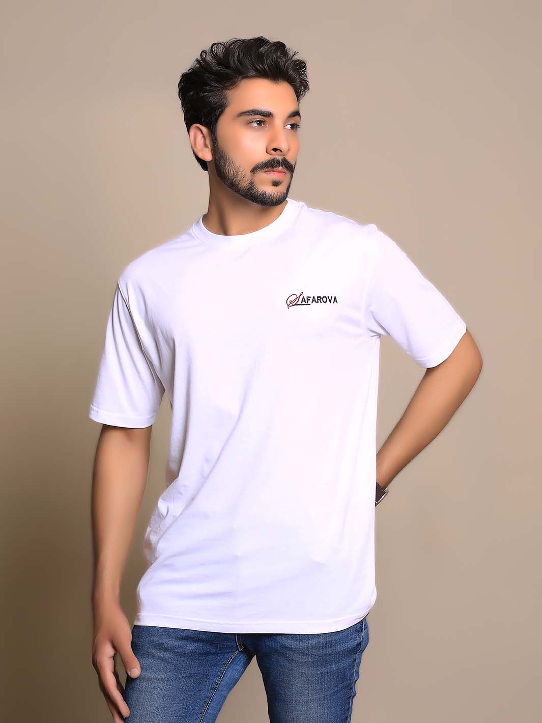 White Crew Neck Short Sleeve Men's T-Shirt