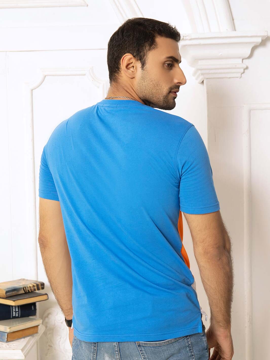 Royal Blue Crew Neck Short Sleeve Men's T-Shirt