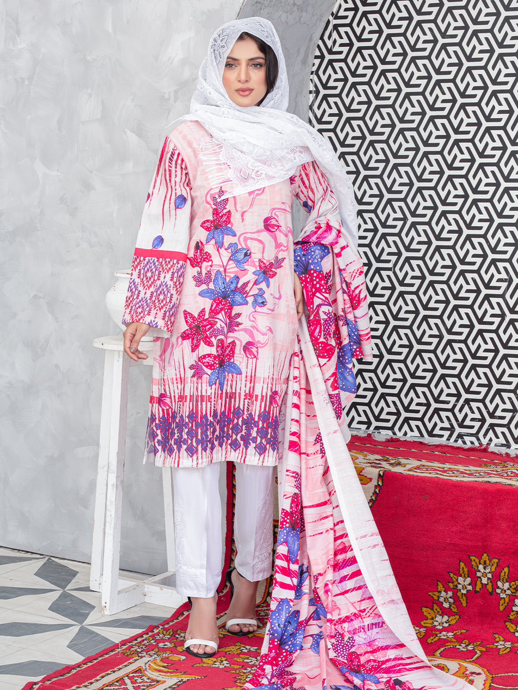 Digital Printed Slub Khaddar 2pcs Shirt & Dupatta