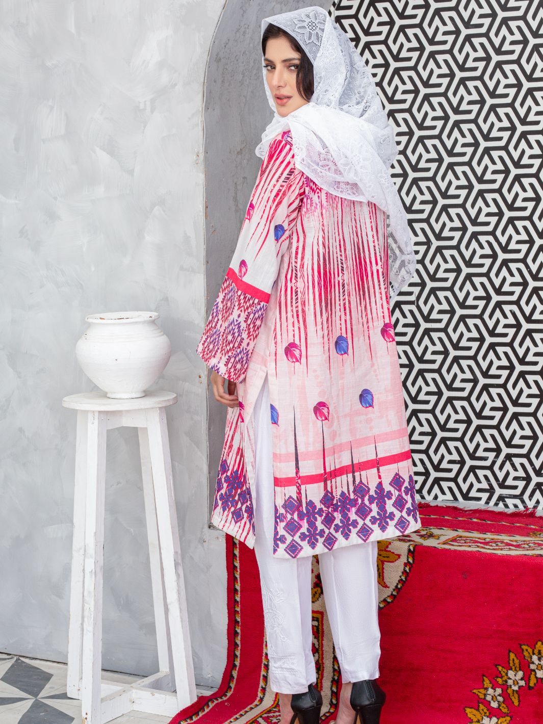 Digital Printed Slub Khaddar 2pcs Shirt & Dupatta