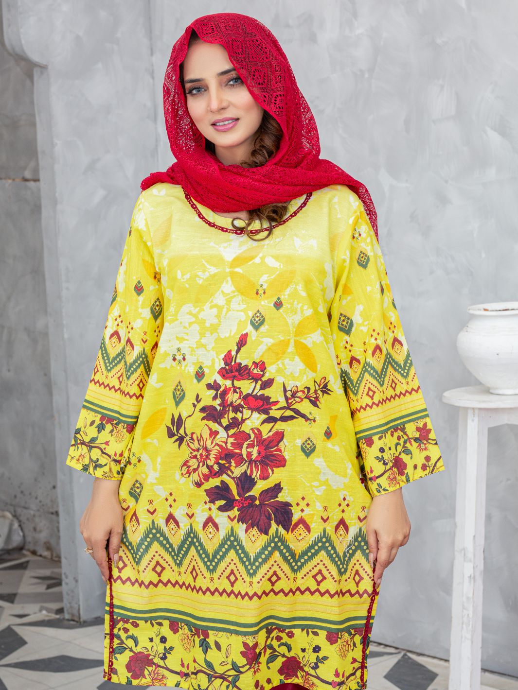 Digital Printed Slub Khaddar Shirt