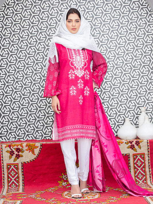 Digital Printed Slub Khaddar 2pcs Shirt & Dupatta