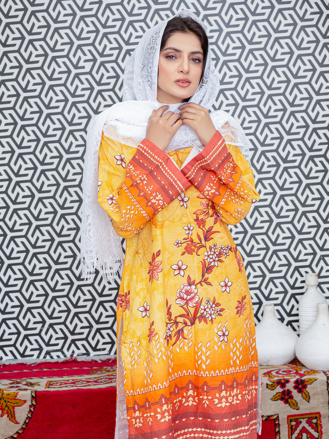 Digital Printed Slub Khaddar 2pcs Shirt & Dupatta