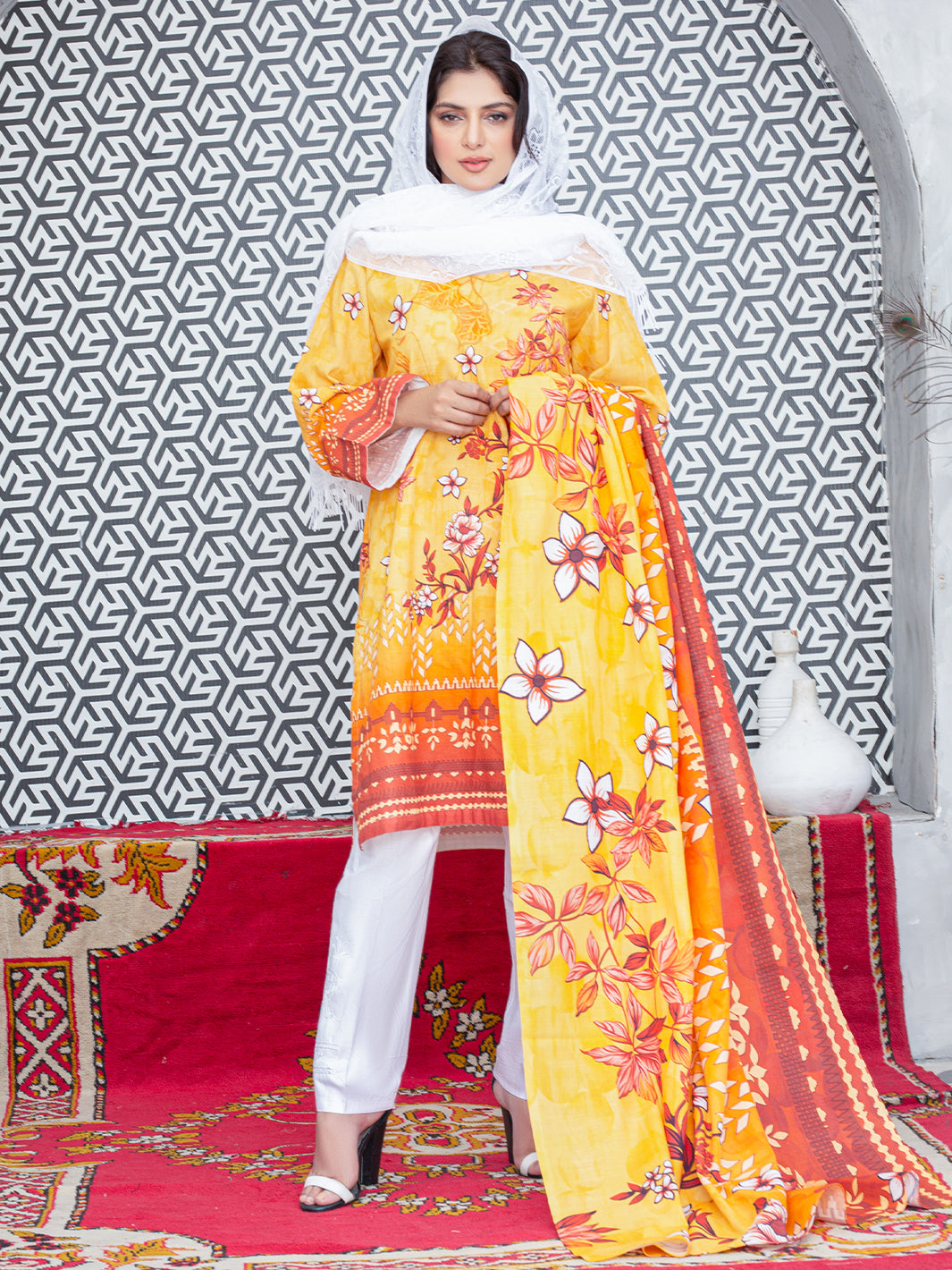 Digital Printed Slub Khaddar 2pcs Shirt & Dupatta