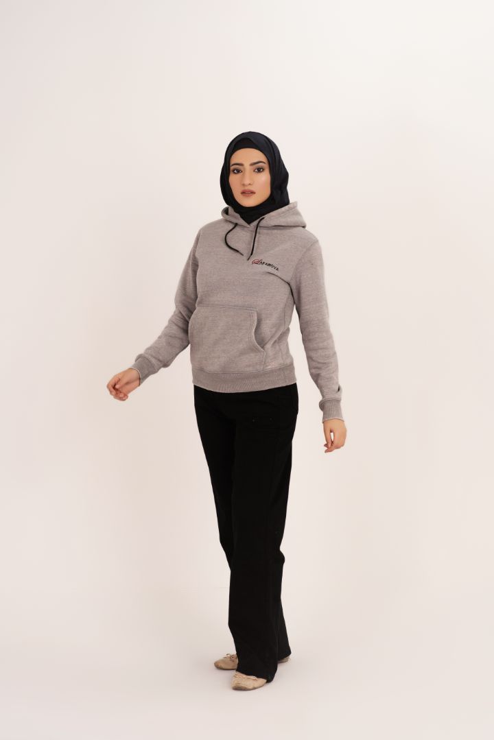 Light Gray Women's Fleece Pull Over Hoodie