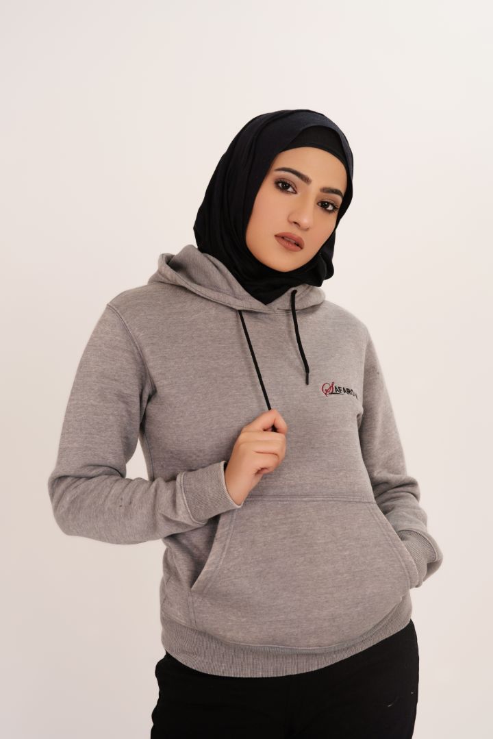 Light Gray Women's Fleece Pull Over Hoodie