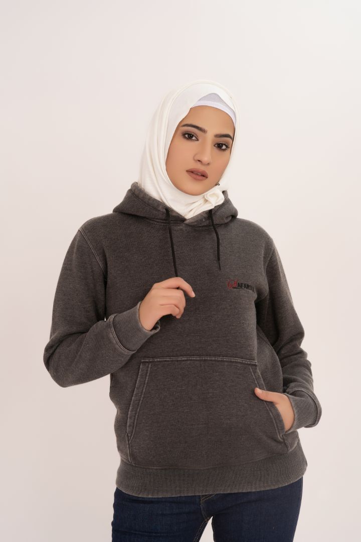 Charcoal Women's Fleece Pull Over Hoodie