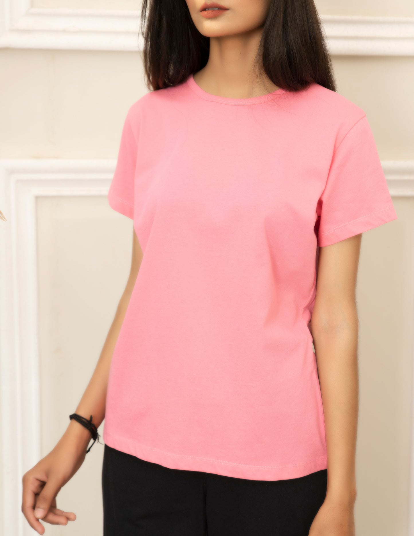 Baby Pink Crew Neck T-Shirt