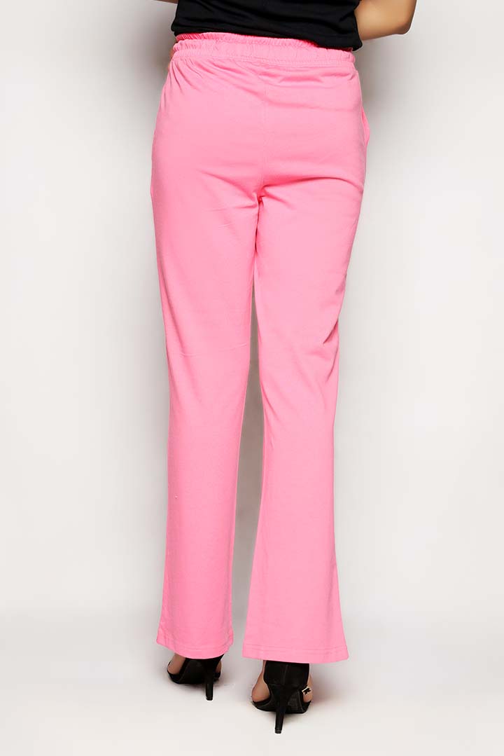 Pink Dyed Knit Boot Cut Trouser