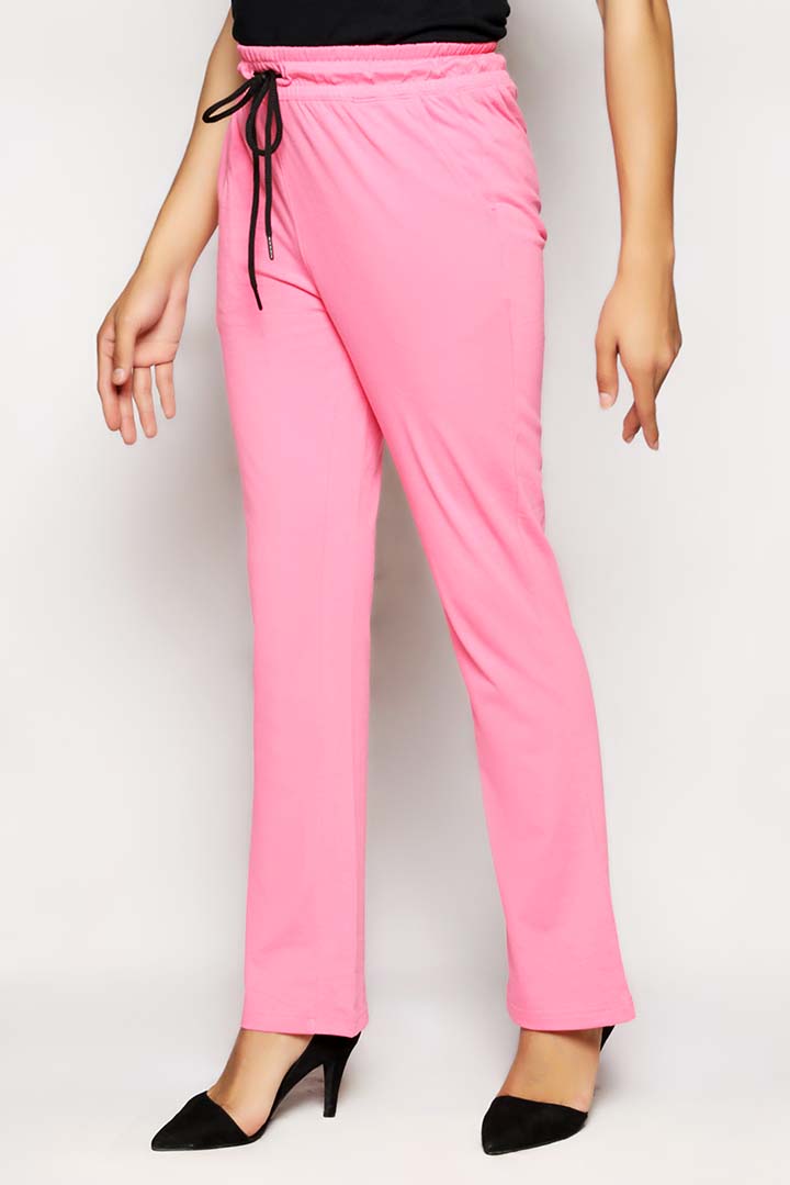 Pink Dyed Knit Boot Cut Trouser