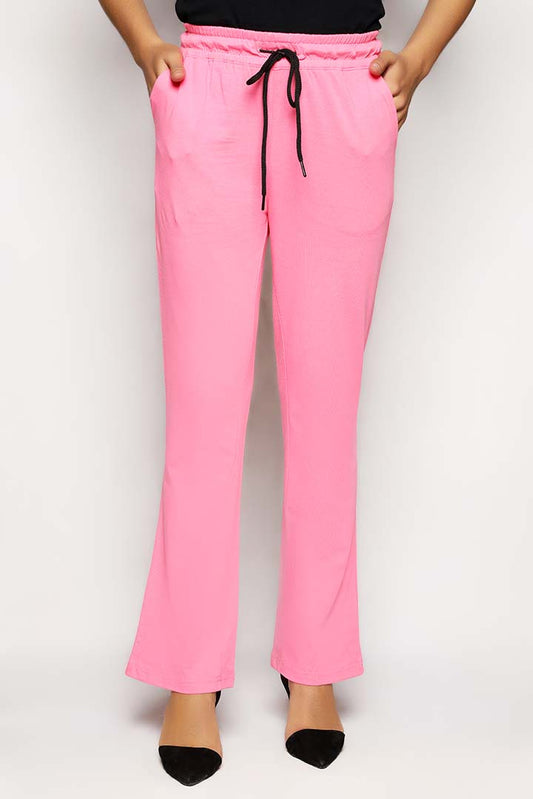 Pink Dyed Knit Boot Cut Trouser