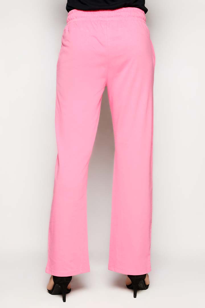 Pink Dyed Knit Wide Leg Trouser