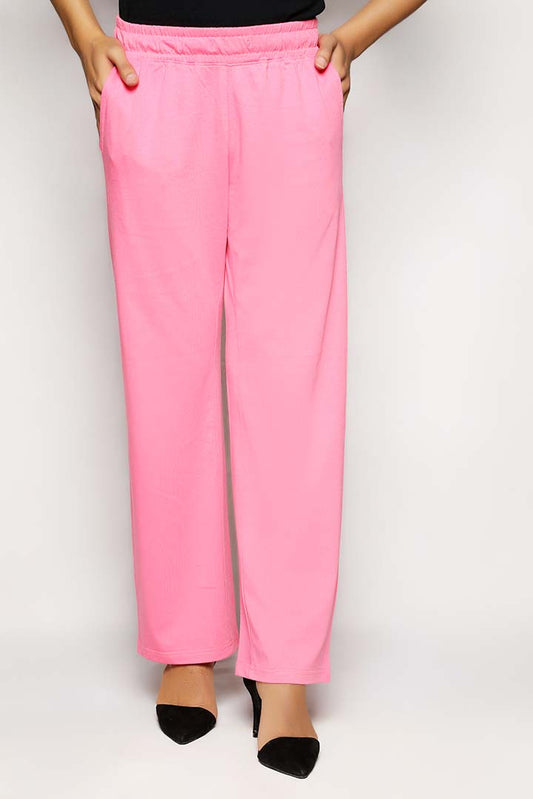 Pink Dyed Knit Wide Leg Trouser