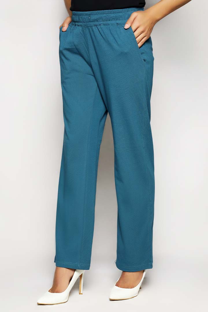 Zinc Dyed Knit Wide Leg Trouser