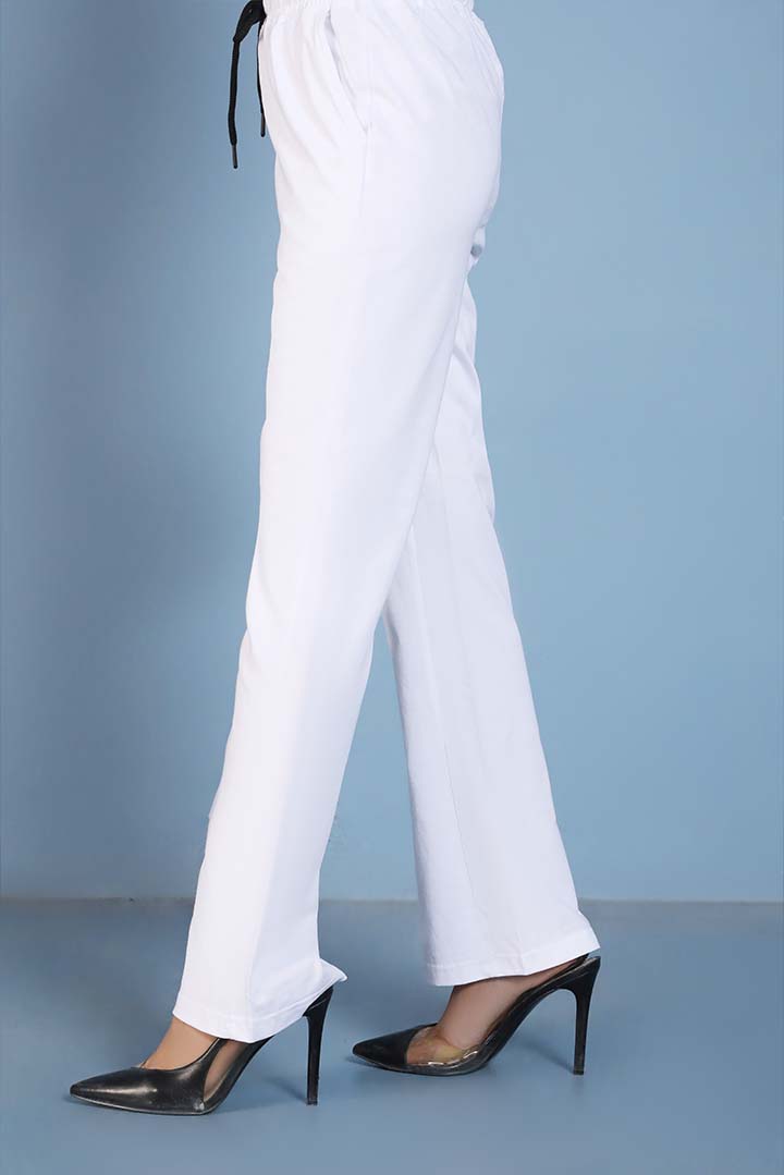 White Dyed Knit Boot Cut Trouser