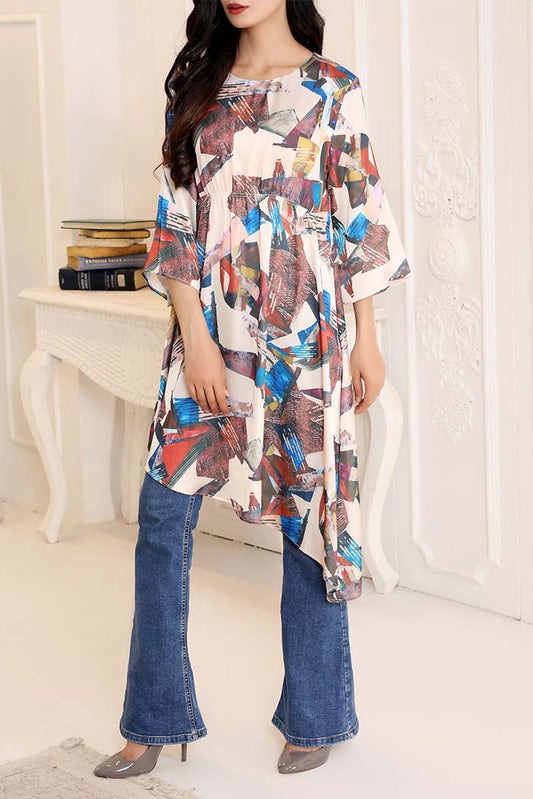 Printed Silk Fashion Top