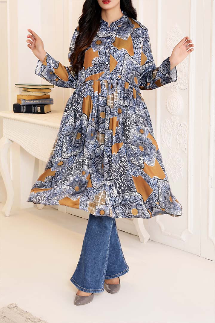 Printed Silk Fashion Frock