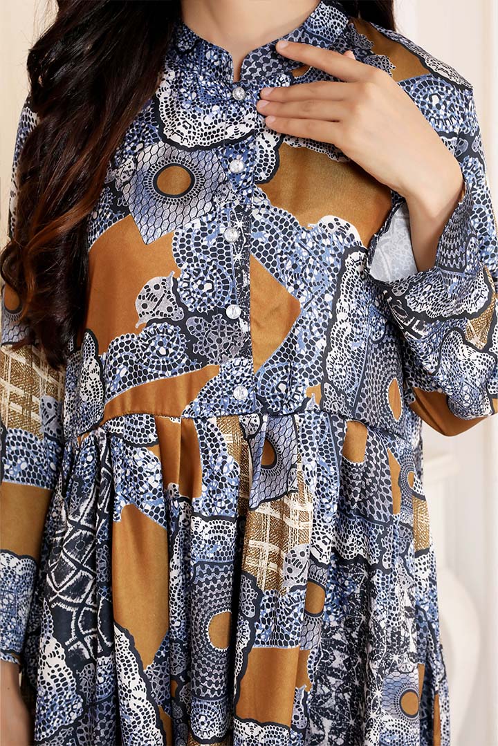 Printed Silk Fashion Frock