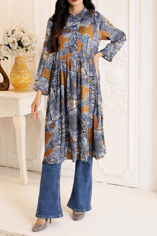 Printed Silk Fashion Frock