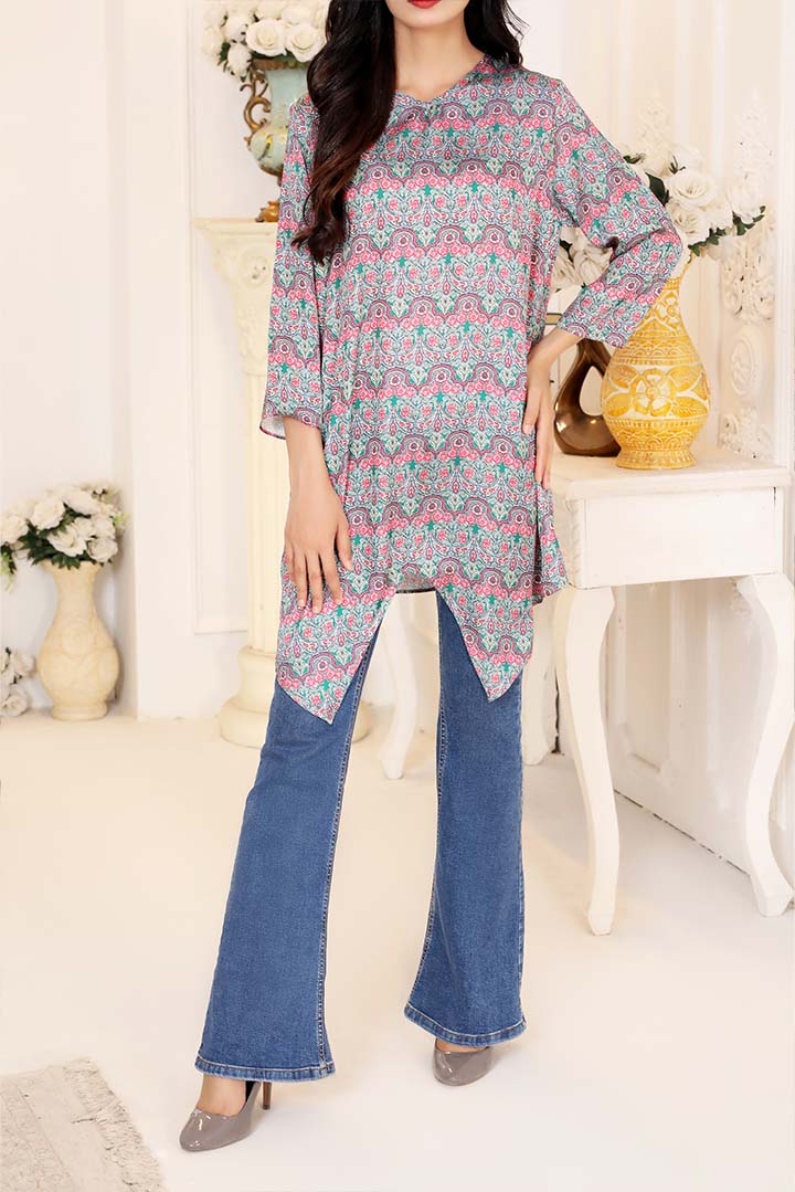 Printed Silk Fashion Top