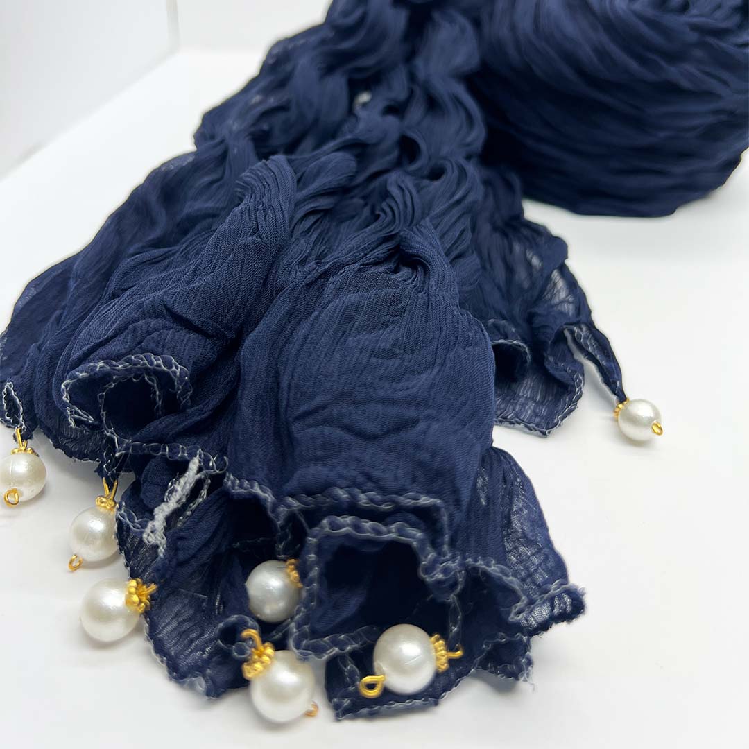 Navy blue crush chiffon Dupatta