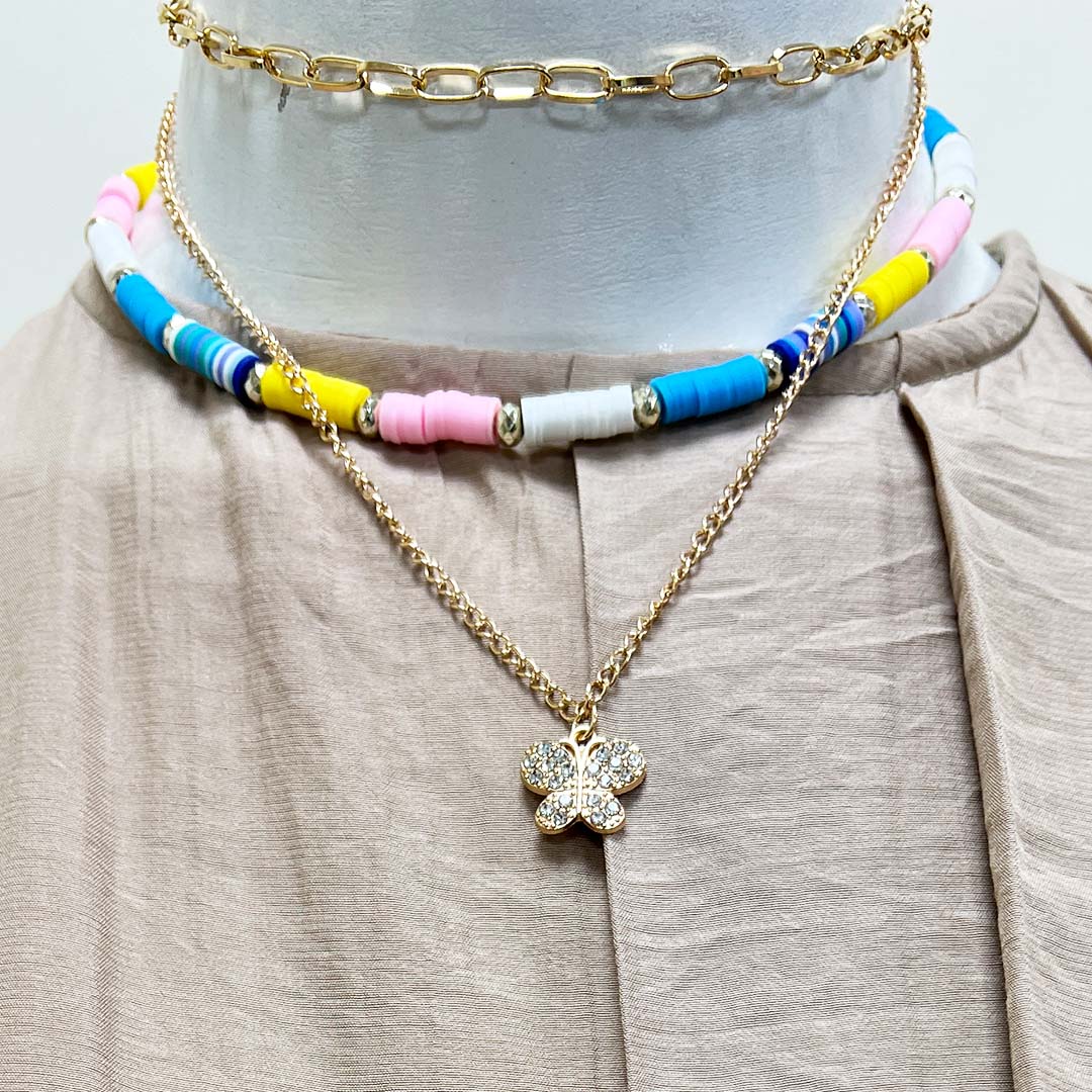 Flat Disc Bead Necklace