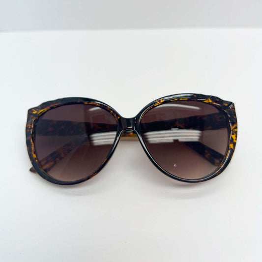 Broun Wide Cat eye Linear Sunglasses